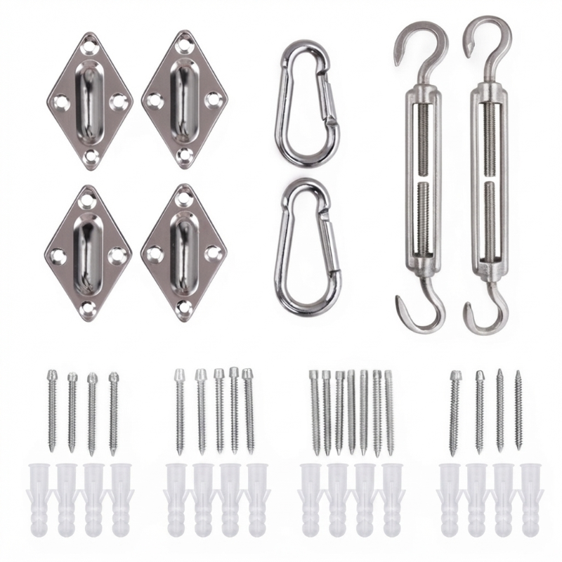 Kit de fixation inox pour filet d’ombrage – 40 pièces
