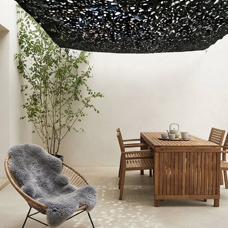 Filet de camouflage noir renforcé – 38 dimensions