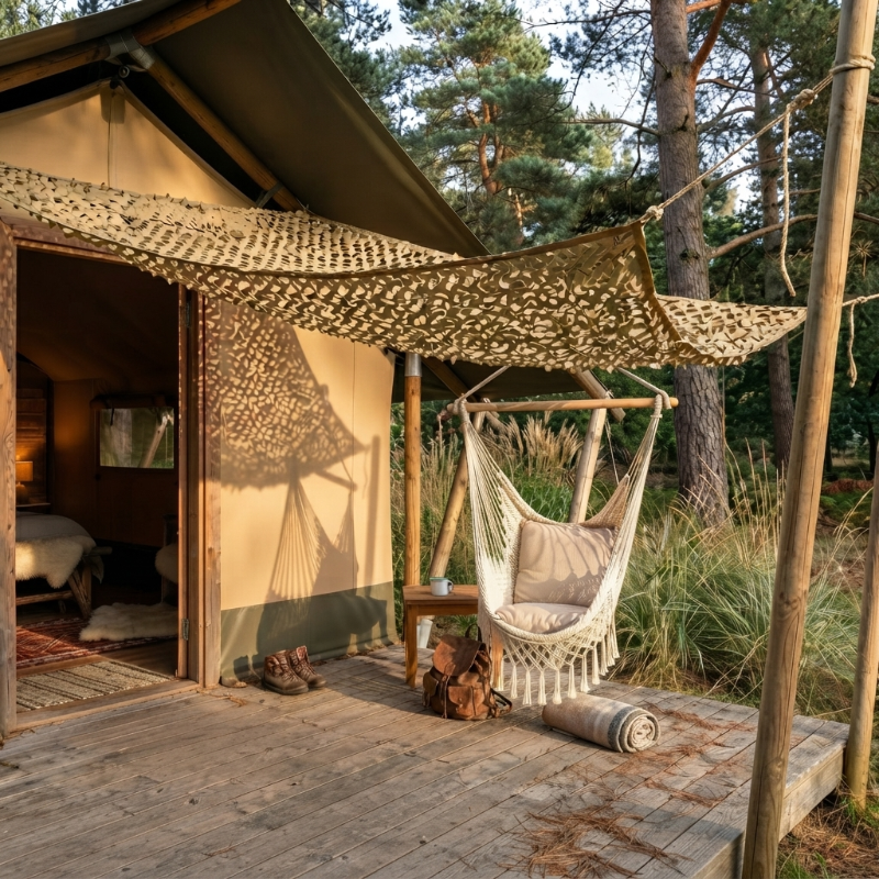 Filet de camouflage sable renforcé – 38 dimensions